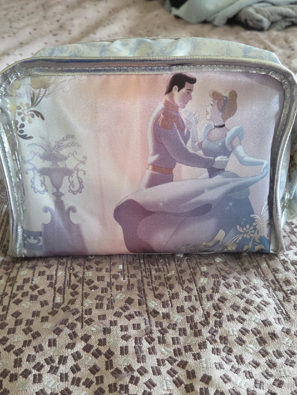 London Soho New York Cinderella Pink & Light Blue Cosmetic Pouch